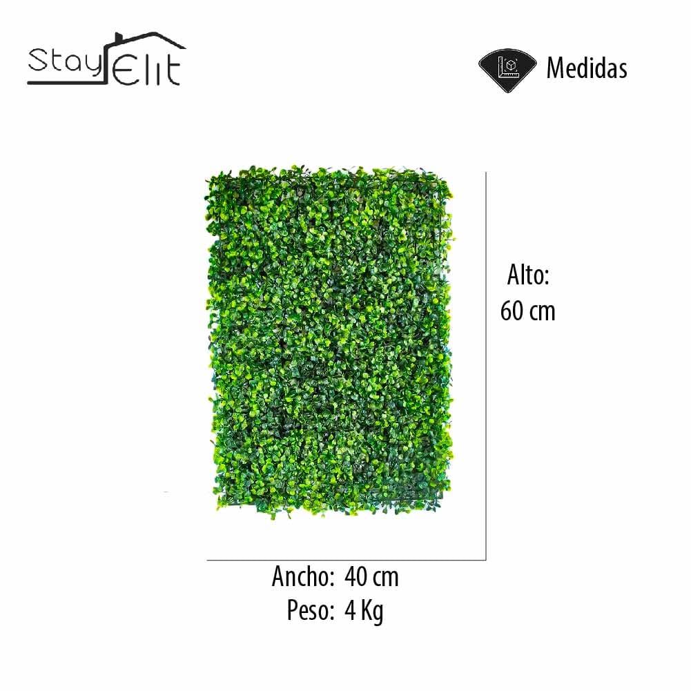 30 Piezas Follaje Artificial Pared Sintético Muro Verde Pared 60x40cm/ Easy Shop