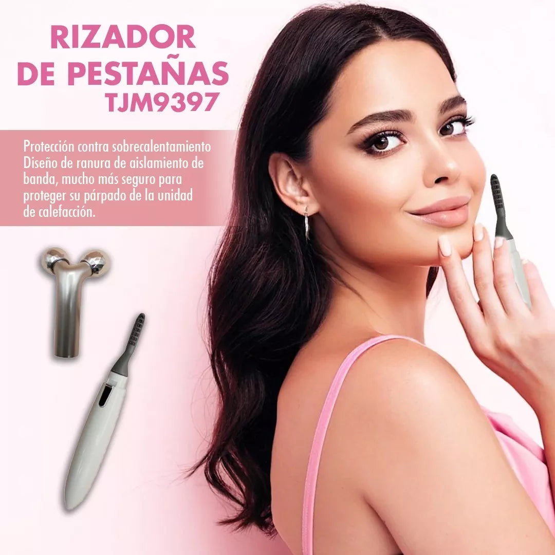 Rizador de pestañas y Masajeador facial 2 en 1