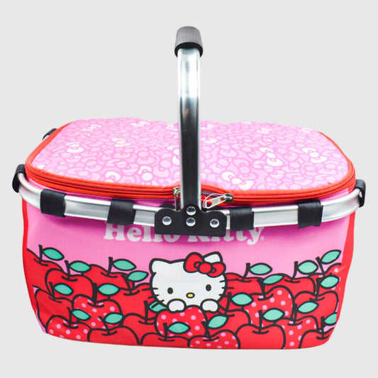 Canasta Grande para Picnic Rosa Térmica Plegable y Agarradera Fun kids Sanrio Hello Kitty