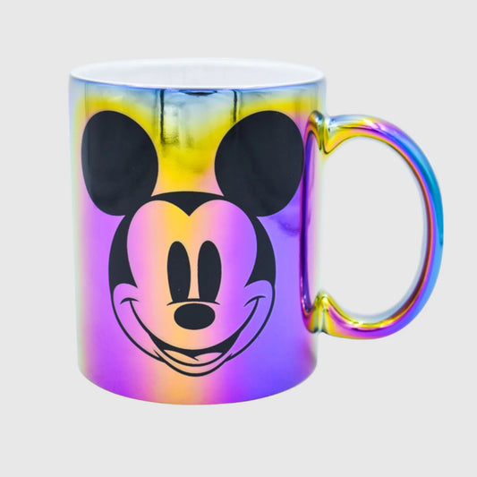 Taza Tornasol Metálica Disney Mickey Mouse Ceramica 340ml