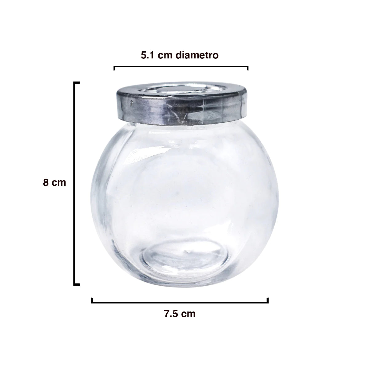 Mini Frascos Especieros con Tapa Top Choice Mason Jar Vidrio 200ml 6pzas