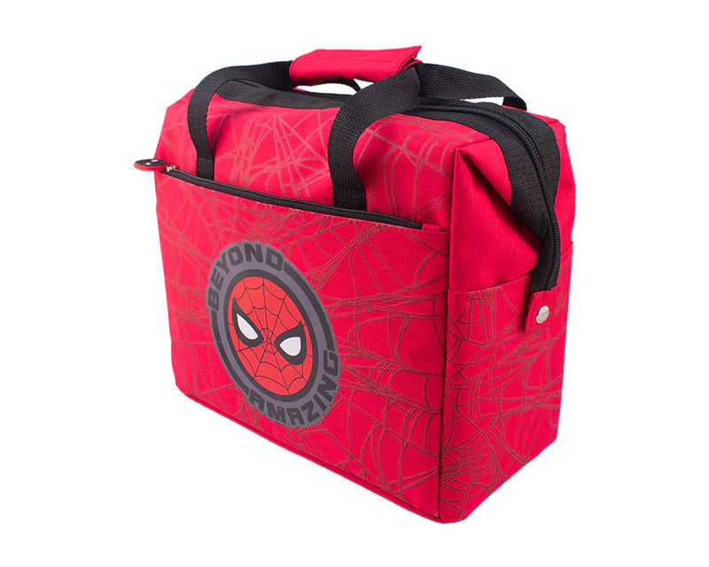 Lonchera Termica de Mano con Asa Roja Fun Kids Disney Marvel Spiderman Hombre Araña Poliester