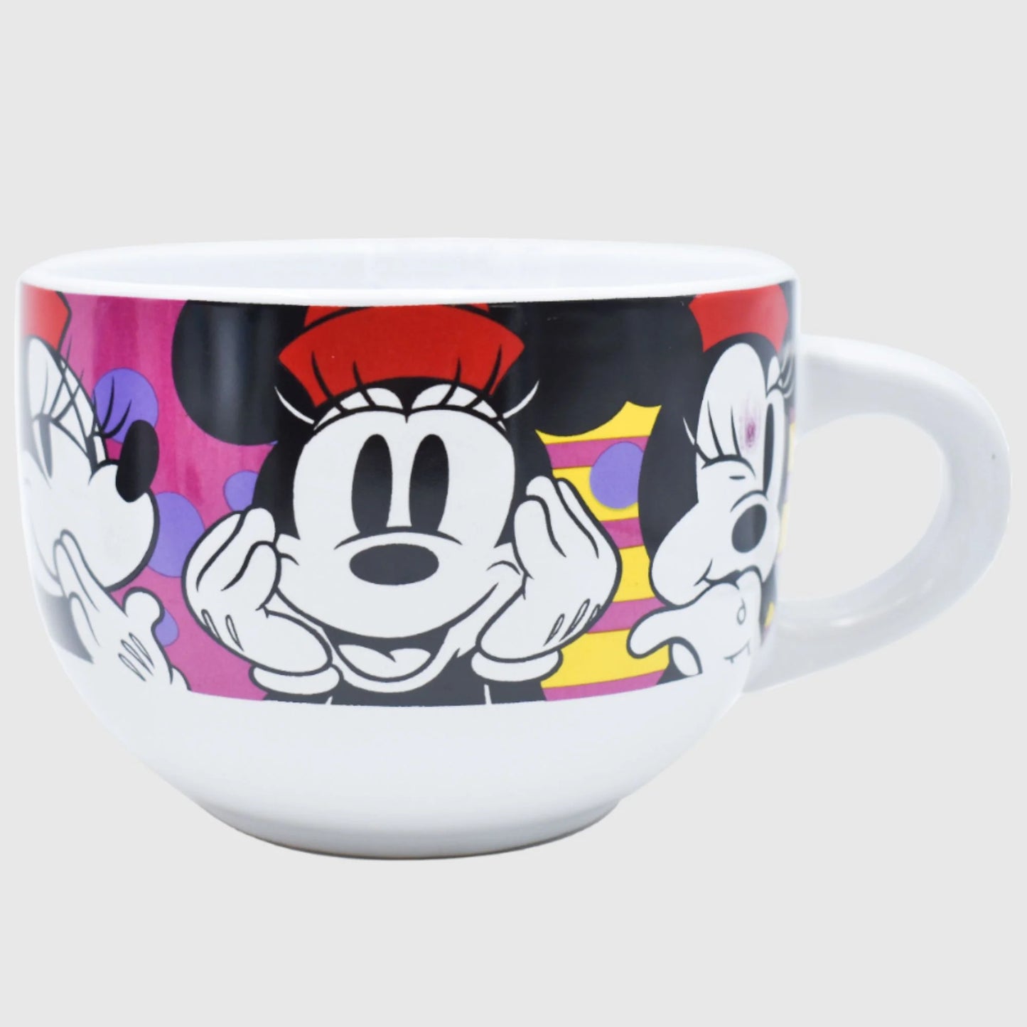 Taza Jumbo Bi Color Blanco Fun Kids Disney Mickey Mouse & Minnie Mouse Ceramica 820ml