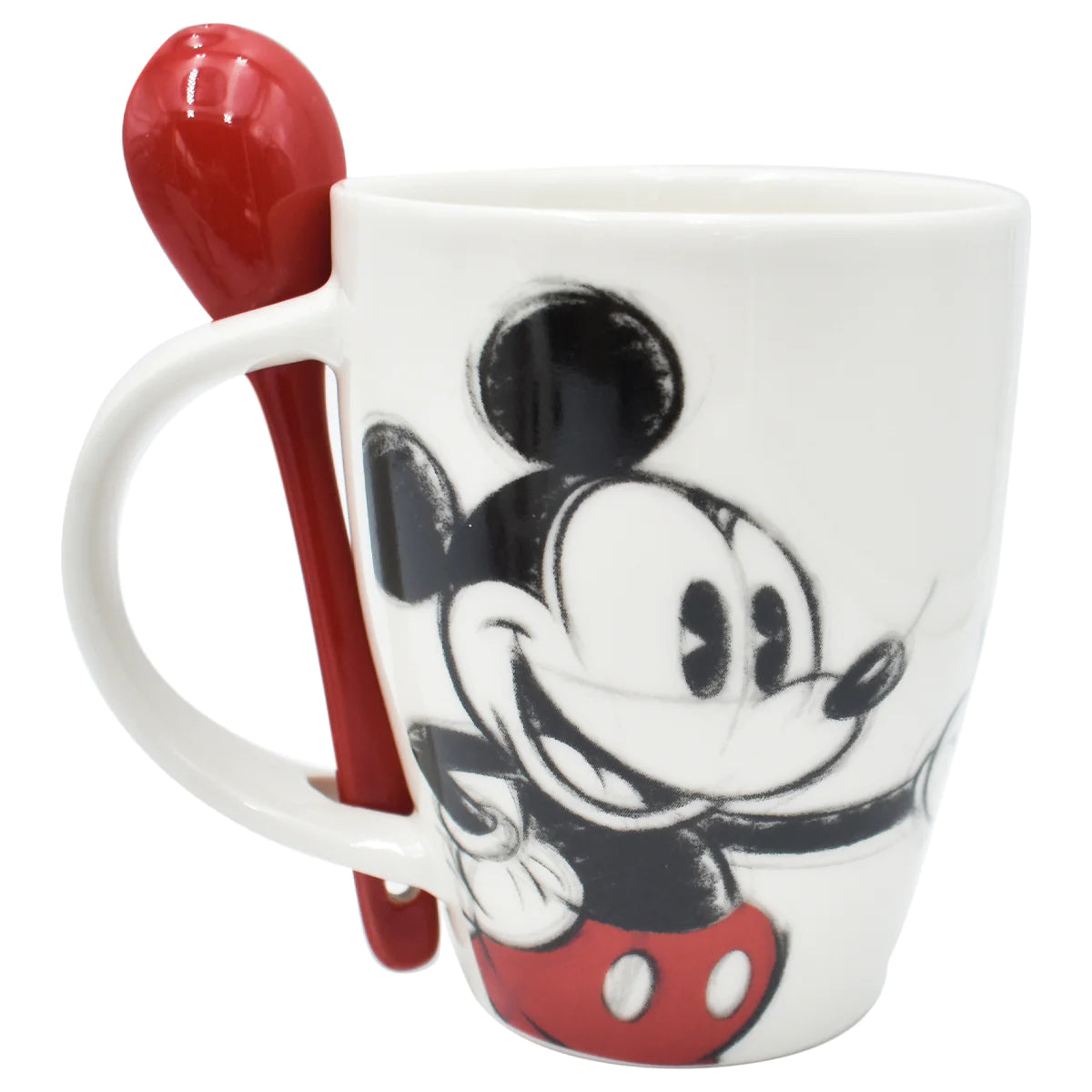 Juego Set tazas con cucharas Fun Kids Mickey & Minnie Mouse Ceramica 340ml