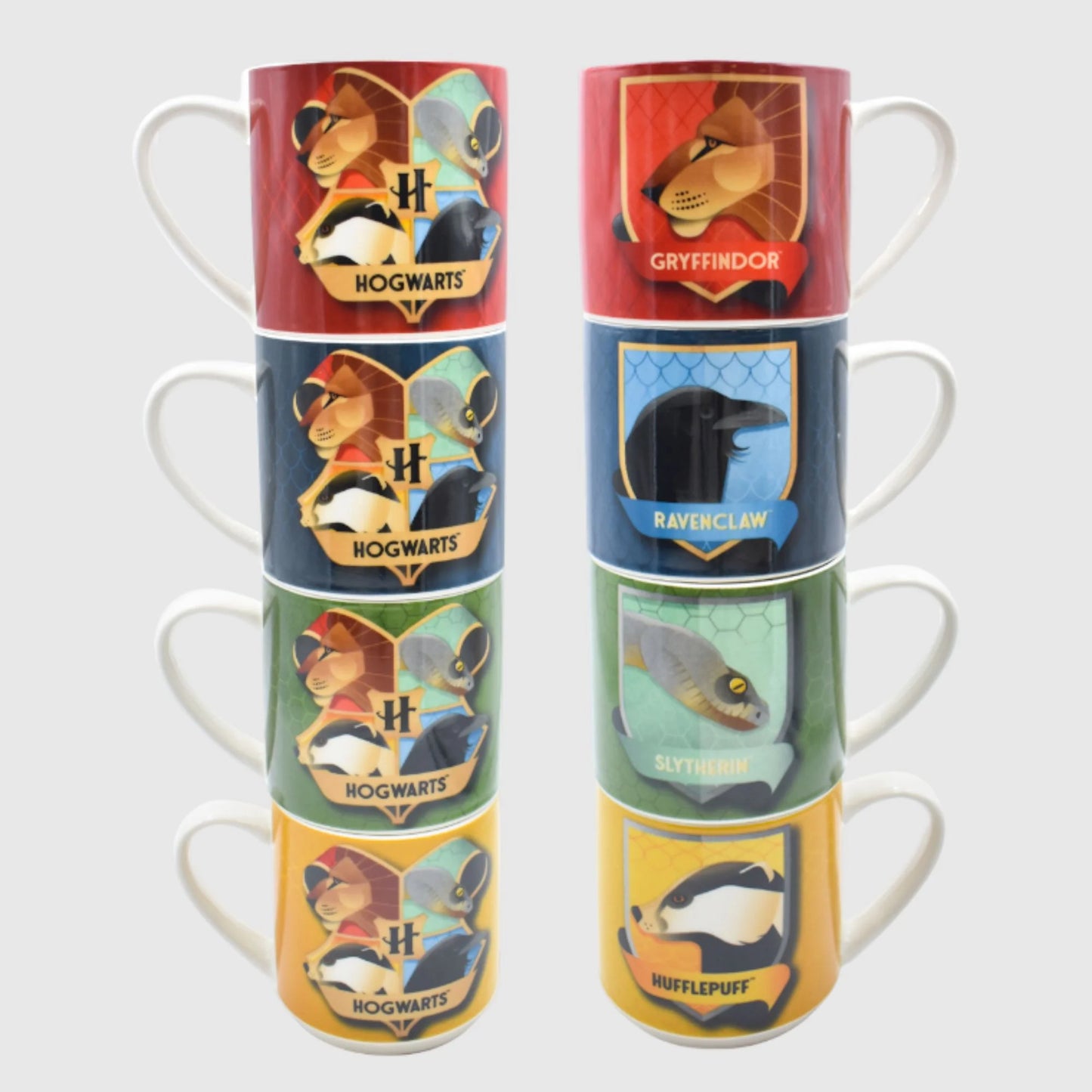 Juego Set Tazas Apilables Fun Kids Warner Bros Harry Potter Casas de Hogwarts Porcelana 330ml