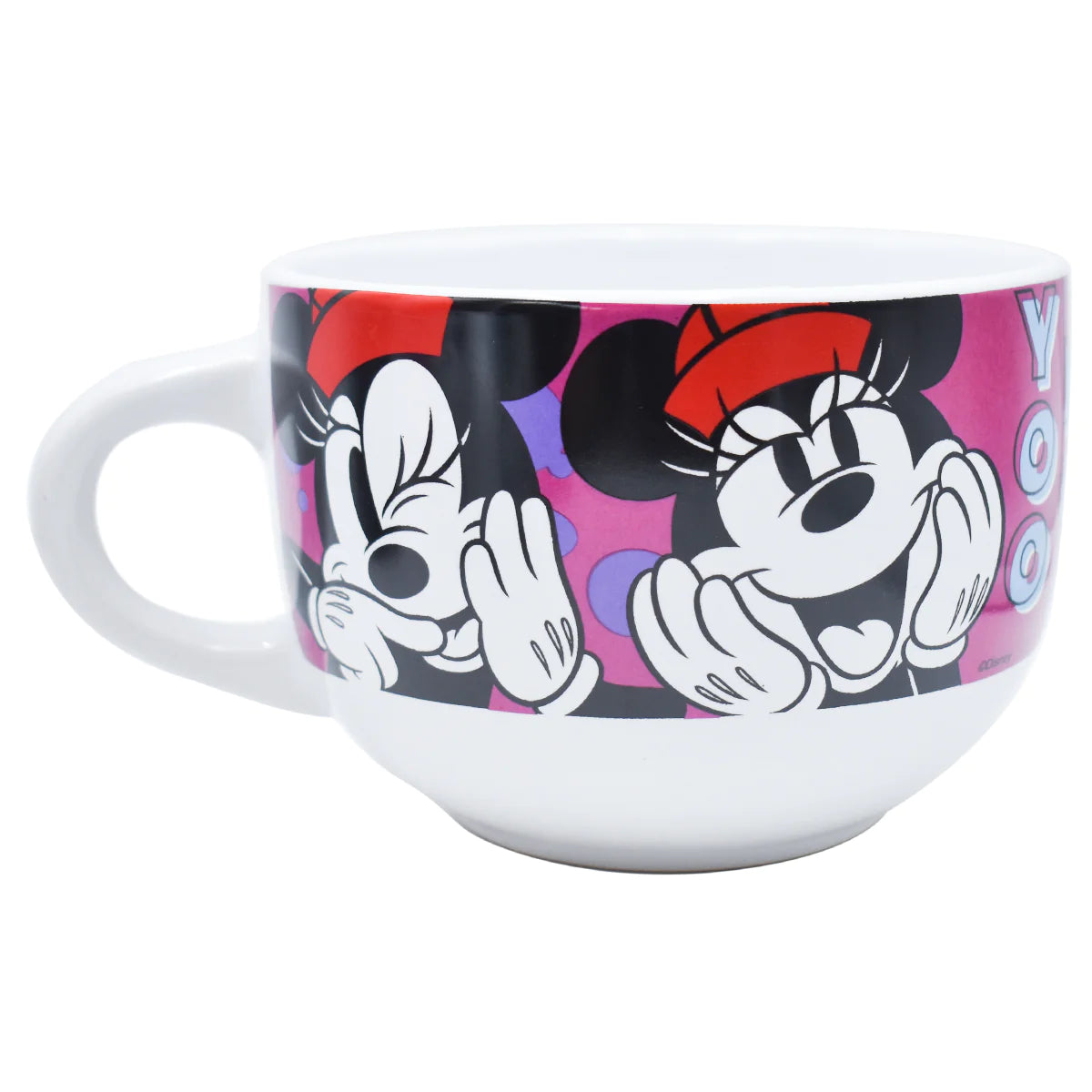 Taza Jumbo Bi Color Blanco Fun Kids Disney Mickey Mouse & Minnie Mouse Ceramica 820ml