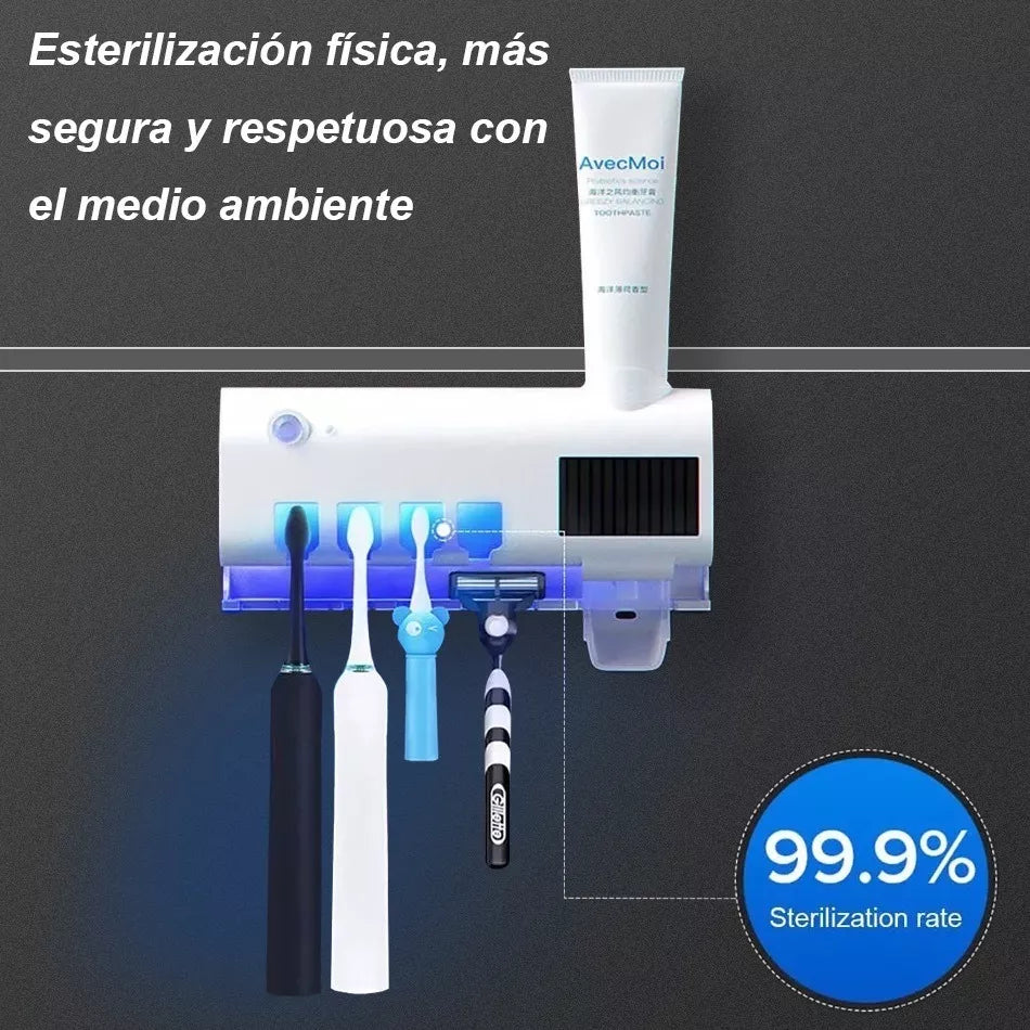 Esterilizador de Cepillo de dientes UV recargable solar Elimina 99.9% los Germenes