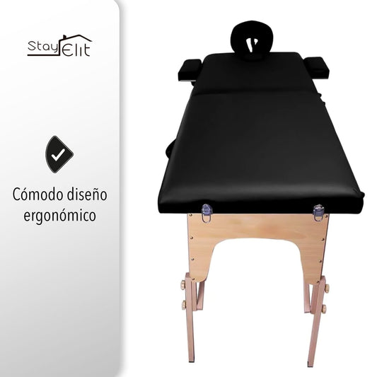 Camilla Para Masaje Plegable Pórtatil y Reclinable Color Azul o Negra