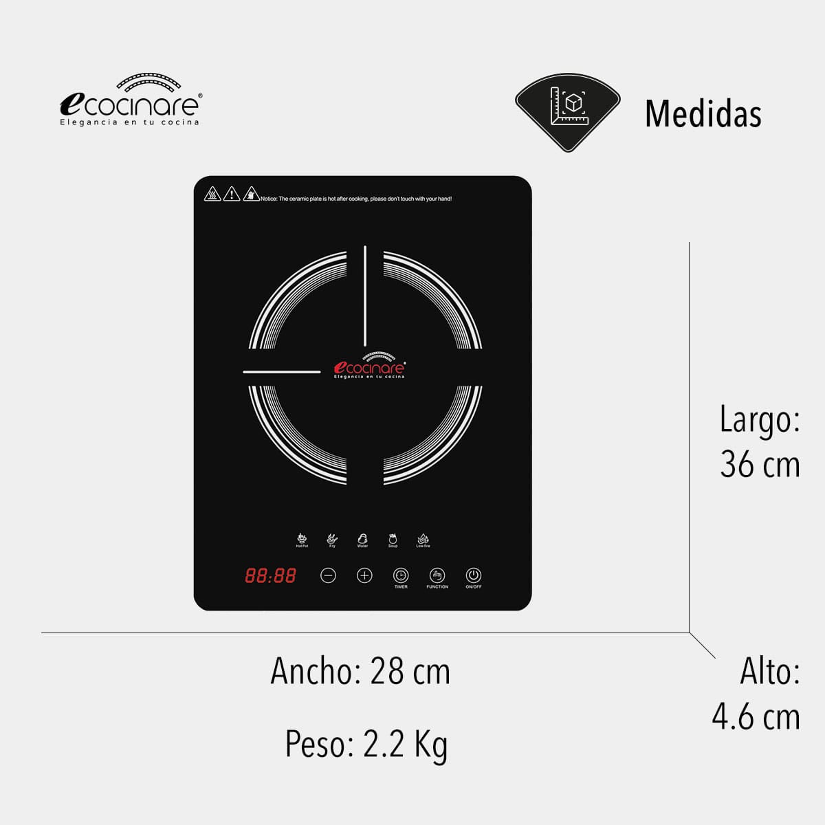 Estufa Parrilla Individual De Inducción Magnética