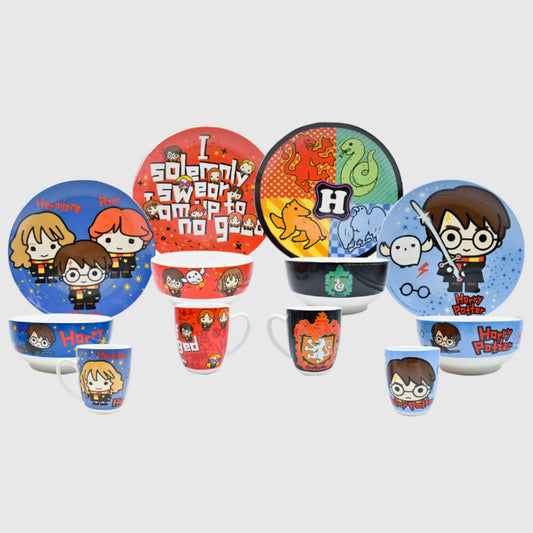 Juego Set Vajilla con Tazas Multicolor Fun Kids Harry Potter Porcelana 12 pzas